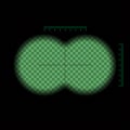 Vector illustration. Binocular night green view transparent with soft edges and crosshair. Design concept for film, web Royalty Free Stock Photo