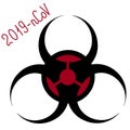 Biohazard symbol. Symbol for a laboratory. 2019-nCoV. Vector illustration. Isolated background. Warning sign. Lettering. Outbreak Royalty Free Stock Photo