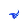 vector illustration of a bird in blue color icon, symbol or logo Royalty Free Stock Photo