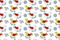 Vector Illustration of Birds, flowers, seamless pattern i Royalty Free Stock Photo