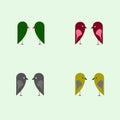 Vector illustration of birds stickers or logo