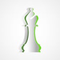 Vector illustration of bishop chess pieces icon made from paper isolated on a white background Royalty Free Stock Photo
