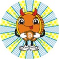 Vector illustration of bitcoin cartoon devil holding a coin