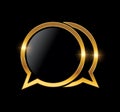 Golden Double Bubble Chat Logo Vector Icon