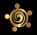 Golden Simple People Logo vector icon