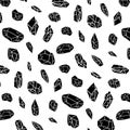 Vector illustration of black crystal pattern on white background. Pattern for textile, fabric,wrapping paper