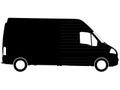 Black Delivery Van Drawing Royalty Free Stock Photo