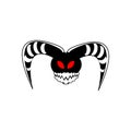 Vector illustration of black devil and horn.