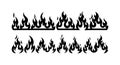 Vector illustration of black flame borders design elements for graphic projects and decoration Royalty Free Stock Photo