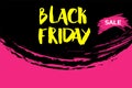 Vector illustration for Black Friday in grunge style. Ink splash concept. Design template for poster, banner, flayer Royalty Free Stock Photo