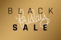 Vector illustration Black Friday sale lettering poster on a gold background Royalty Free Stock Photo