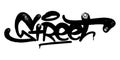 Vector illustration Black graffiti tag lettering aerosol can spray paint
