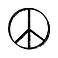 Vector illustration of black Grunge Peace Sign isolated on white background. Stop War concept Royalty Free Stock Photo