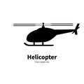 Vector illustration black helicopter silhouette