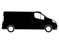 Black Light Delivery Van Drawing Royalty Free Stock Photo