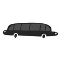 Vector illustration of black limousine isolated on white background in cartoon hand drawn style. Childish transport icon Royalty Free Stock Photo