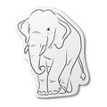 Vector illustration black line hand drawn of elephant on cut paper with shadow isolated on white background Royalty Free Stock Photo