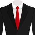 Vector illustration of black man suit with red tie and white shirt Royalty Free Stock Photo