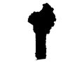 Black Map of Benin Royalty Free Stock Photo