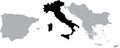 Black Map of Italy Royalty Free Stock Photo