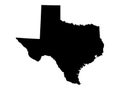 Black Map of USA State of Texas Royalty Free Stock Photo