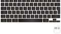 Vector illustration of black modern laptop keyboard, clean key c Royalty Free Stock Photo
