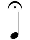 Black music symbol of Fermata or Pause