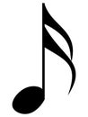 Black music symbol of sixteenth note