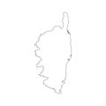 Vector illustration of black outline Corsica map.