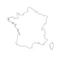 Vector illustration of black outline France map.