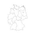 Vector illustration of black outline Germany map.