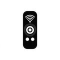 Vector illustration of a black remote control, featuring a WiFi symbol and buttons Royalty Free Stock Photo
