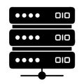 Vector Illustration of Black Server Depicting Networking and Data Storage Concept