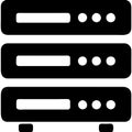 Vector Illustration Black Server Racks Network Data Storage Symbol