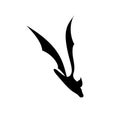 Vector illustration of a black silhouette of a bat in flight Royalty Free Stock Photo