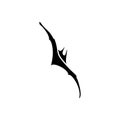 Vector illustration of a black silhouette of a bat in flight Royalty Free Stock Photo
