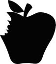 Vector illustration of black silhouette of a bitten apple Royalty Free Stock Photo