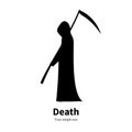 Vector illustration black silhouette grim Reaper Royalty Free Stock Photo