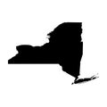 Vector illustration of black silhouette New York State. Vector map. Royalty Free Stock Photo