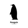 Vector illustration black silhouette of a penguin Royalty Free Stock Photo