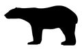 Vector illustration black silhouette polar bear Royalty Free Stock Photo