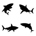 Vector illustration of a black silhouette shark Royalty Free Stock Photo