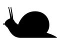 Vector illustration black silhouette of a snail Royalty Free Stock Photo