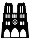 Black Silhouette of Symbol of Paris - Notre-Dame