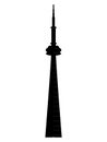 Black Silhouette of Symbol of Toronto - CN Tower