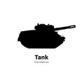 Vector illustration of black silhouette of a tank