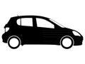 Black Small City Car Drawing Royalty Free Stock Photo