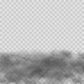 Vector illustration of black smoky clouds  on transparent background Royalty Free Stock Photo