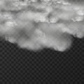 Vector illustration of black smoky clouds on transparent background