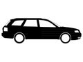 Black Station Wagon Drawing Royalty Free Stock Photo